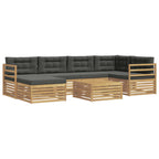Conjunto de sofás de exterior 7 pcs Blanco y Antracita