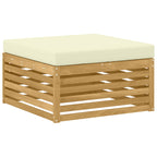 Conjunto de sofás de exterior con cojín 7 pcs Blanco y Crema