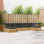 Conjunto de sofás de exterior 7 pcs Blanco y Antracita