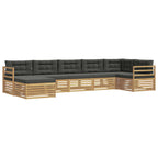 Conjunto de sofás de exterior 7 pcs Blanco y Antracita