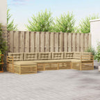 Conjunto de sofás de exterior con cojín 7 pcs y Beige