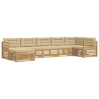 Conjunto de sofás de exterior con cojín 7 pcs y Beige