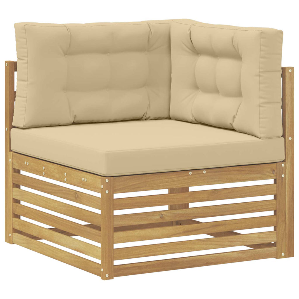Conjunto de sofás de exterior con cojín 7 pcs y Beige