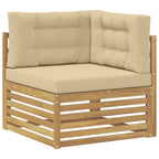 Conjunto de sofás de exterior con cojín 7 pcs y Beige
