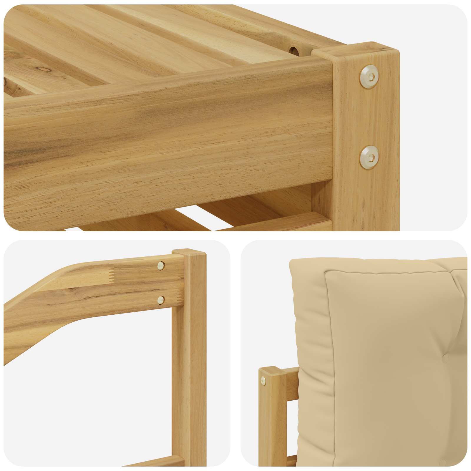 Conjunto de sofás de exterior 7 pcs y Beige
