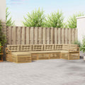 Conjunto de sofás de exterior 7 pcs y Beige