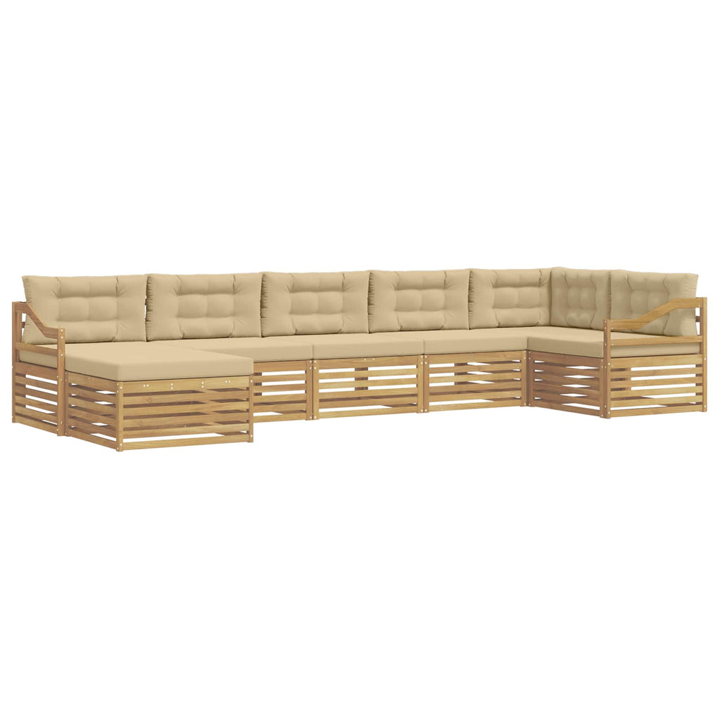 Conjunto de sofás de exterior 7 pcs y Beige