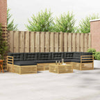 Conjunto de sofás de exterior 8 pcs Blanco y Antracita