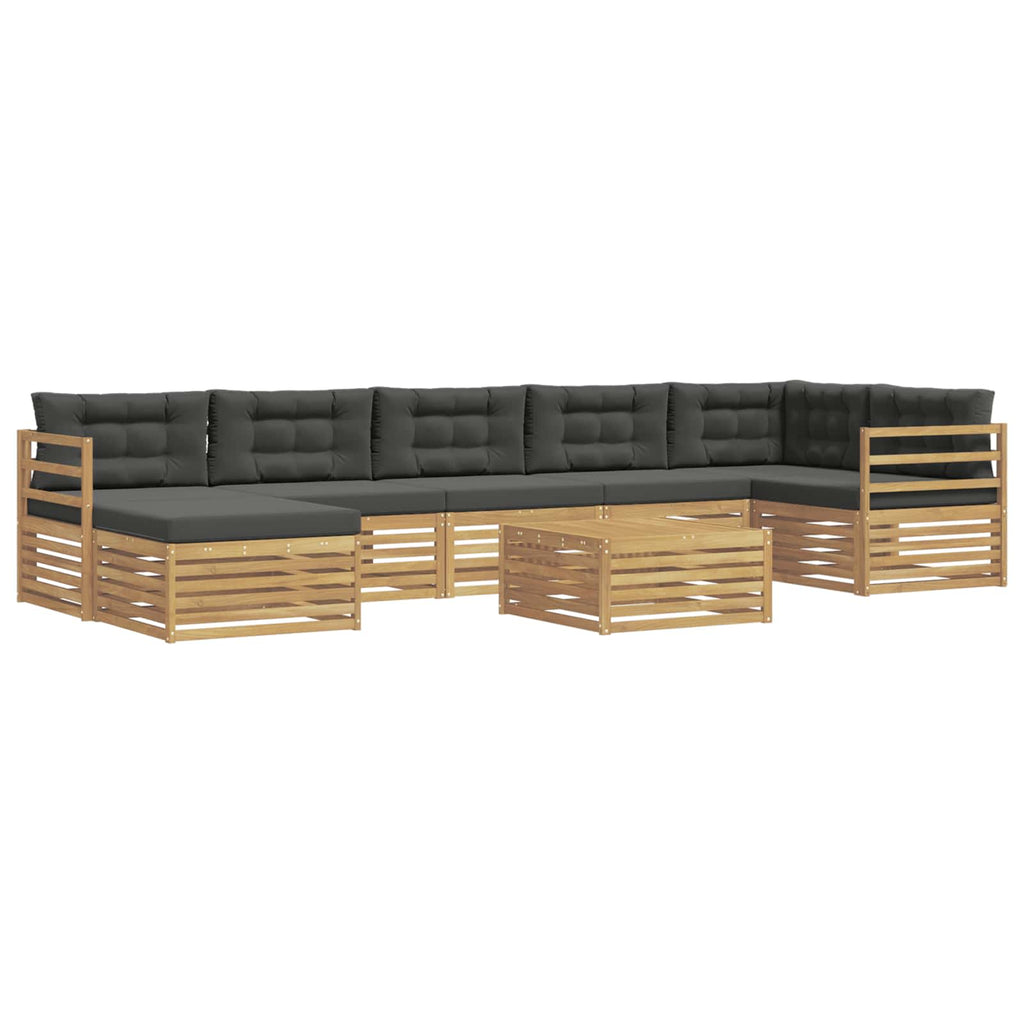 Conjunto de sofás de exterior 8 pcs Blanco y Antracita