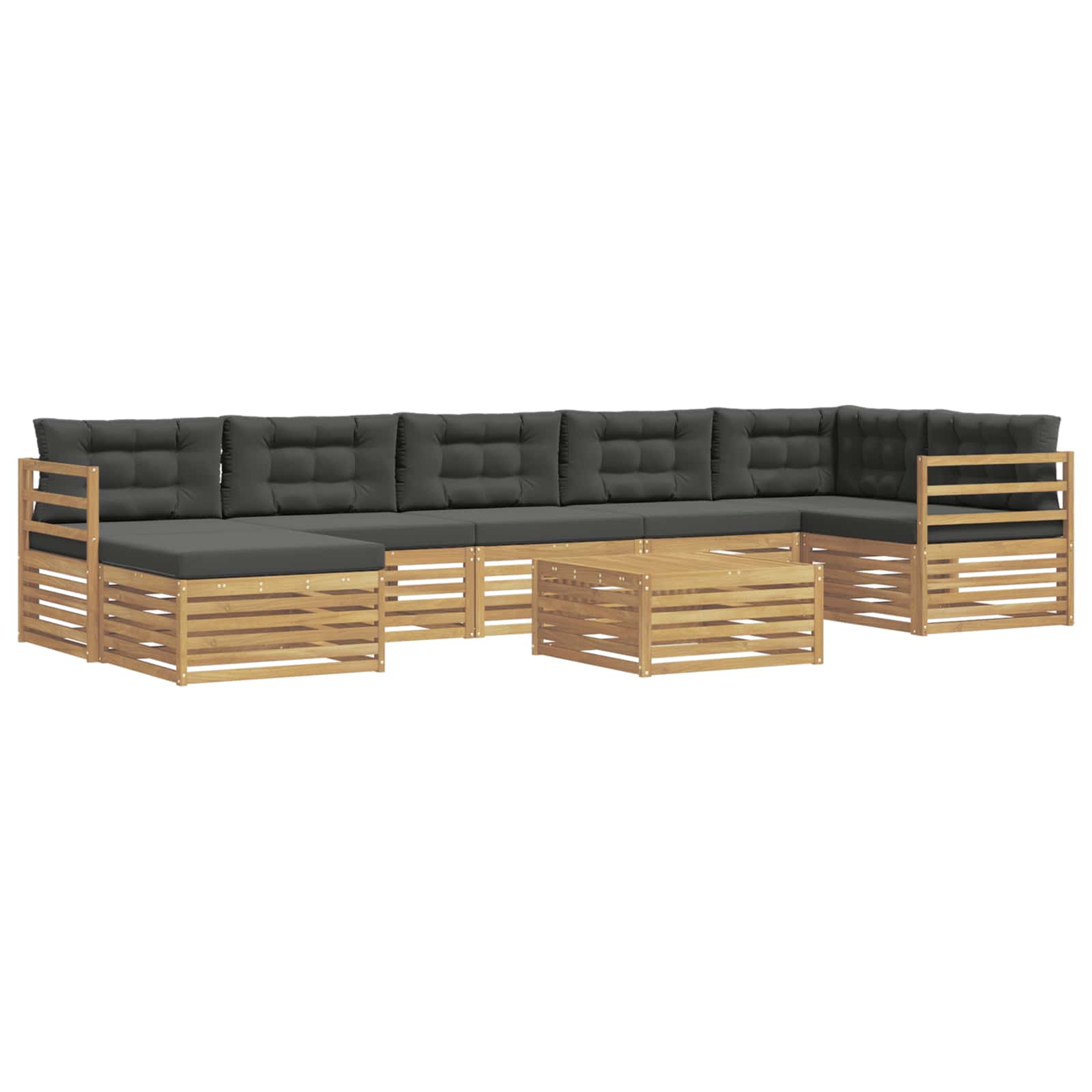 Conjunto de sofás de exterior 8 pcs Blanco y Antracita