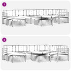 Conjunto de sofás de exterior 8 pcs Blanco y Antracita
