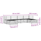 Conjunto de sofás de exterior 6 pcs Blanco 325 x 162,5 x 73 cm