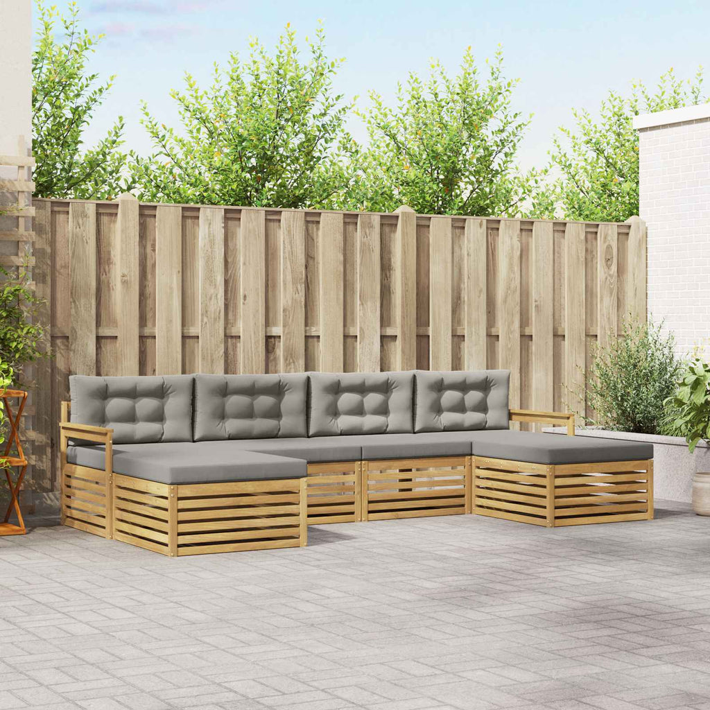 Conjunto de sofás de exterior 6 pcs Blanco 325 x 162,5 x 73 cm