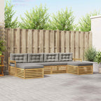 Conjunto de sofás de exterior 6 pcs Blanco 325 x 162,5 x 73 cm