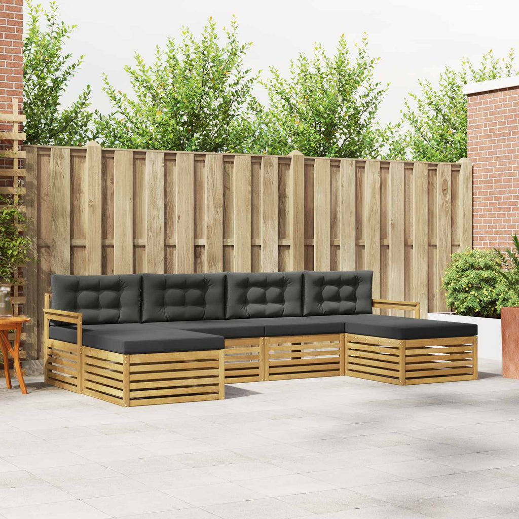 Conjunto de sofás de exterior 6 pcs Blanco 325 x 162,5 x 73 cm