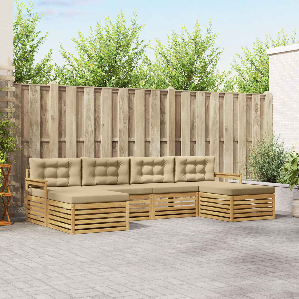 Conjunto de sofás de exterior 6 pcs Blanco 325 x 162,5 x 73 cm