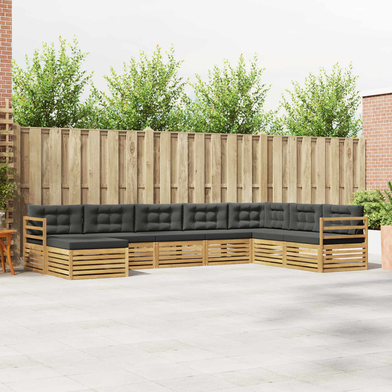 Conjunto de sofás de exterior 7 pcs Blanco