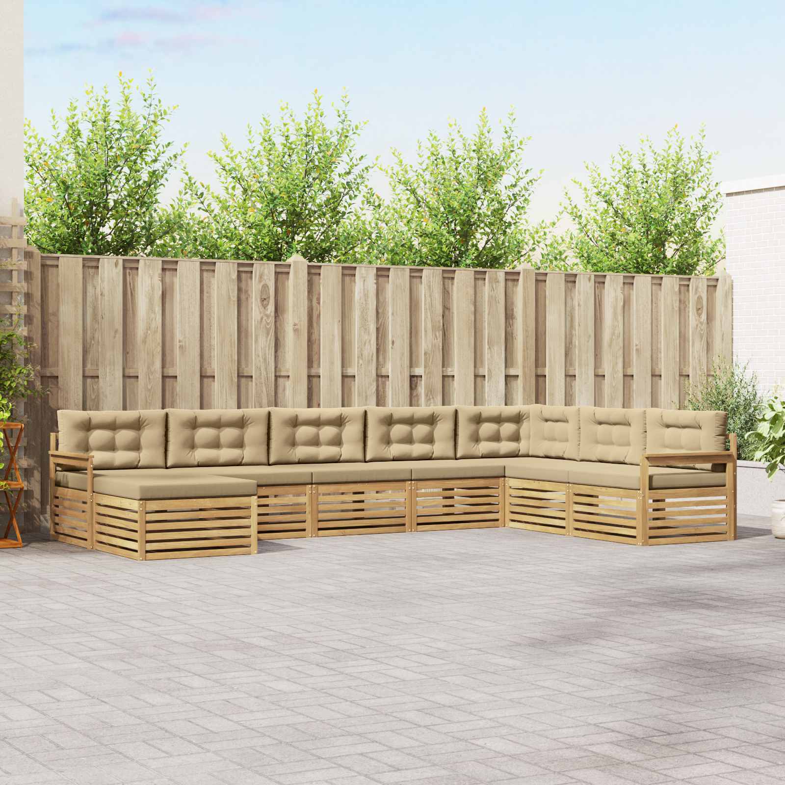 Conjunto de sofás de exterior 7 pcs Blanco