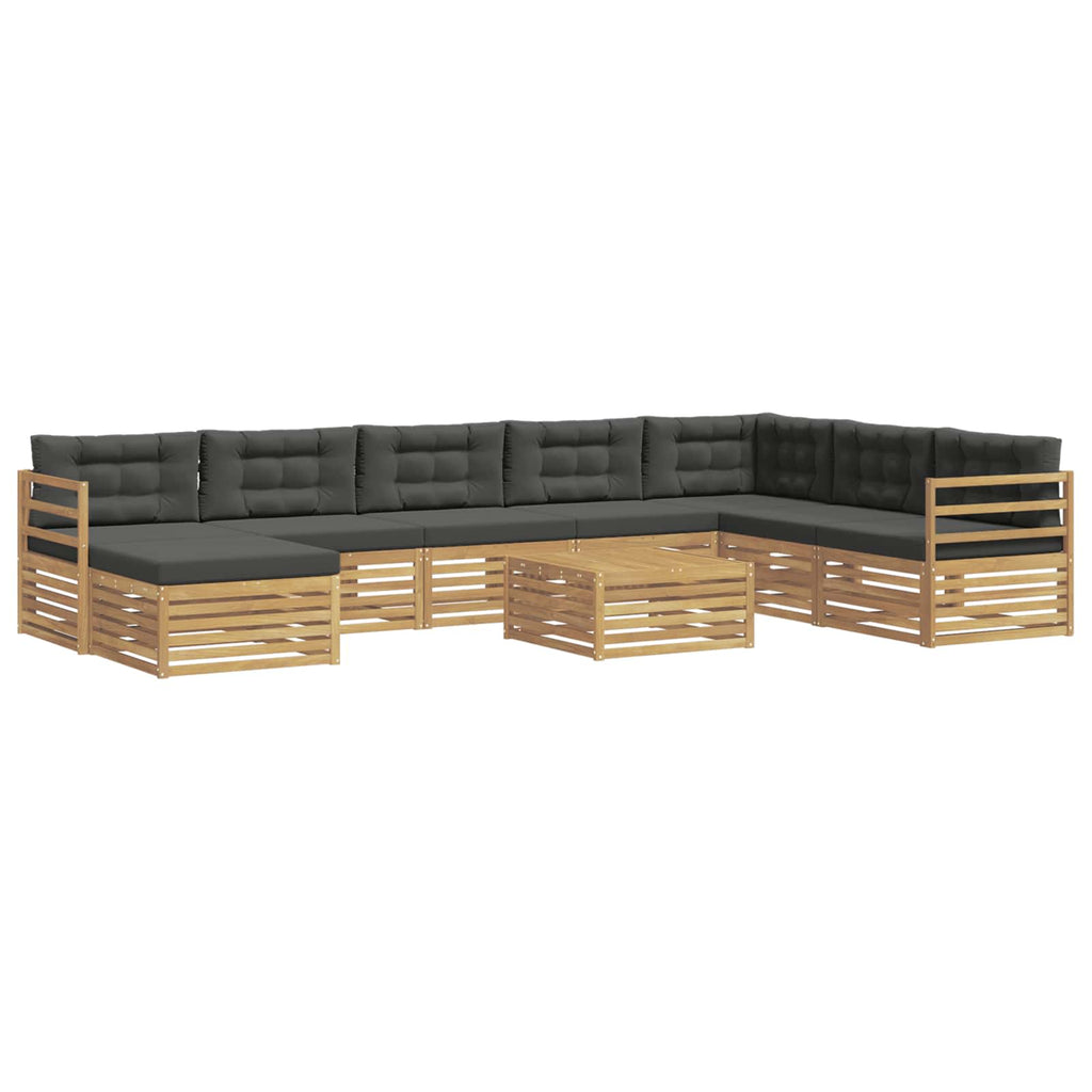 Conjunto de sofás de exterior 9 pcs Blanco y Antracita