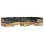 Conjunto de sofás de exterior 9 pcs Blanco y Antracita