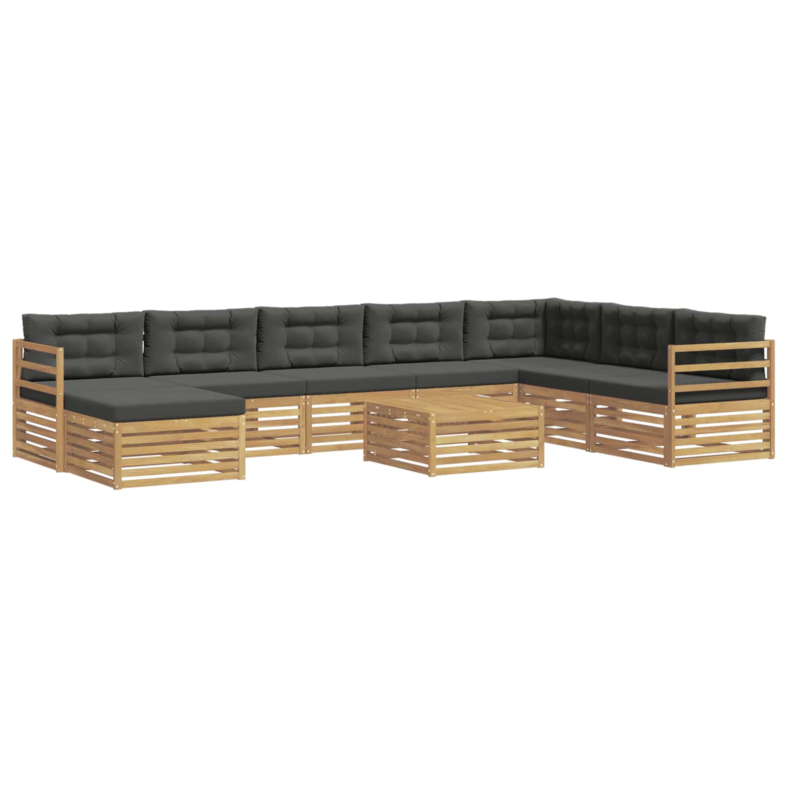 Conjunto de sofás de exterior 9 pcs Blanco y Antracita