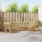 Conjunto de sofás de exterior con cojín 6 pcs y Beige