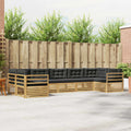 Conjunto de sofás de exterior 7 pcs Blanco y Antracita