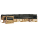 Conjunto de sofás de exterior 7 pcs Blanco y Antracita