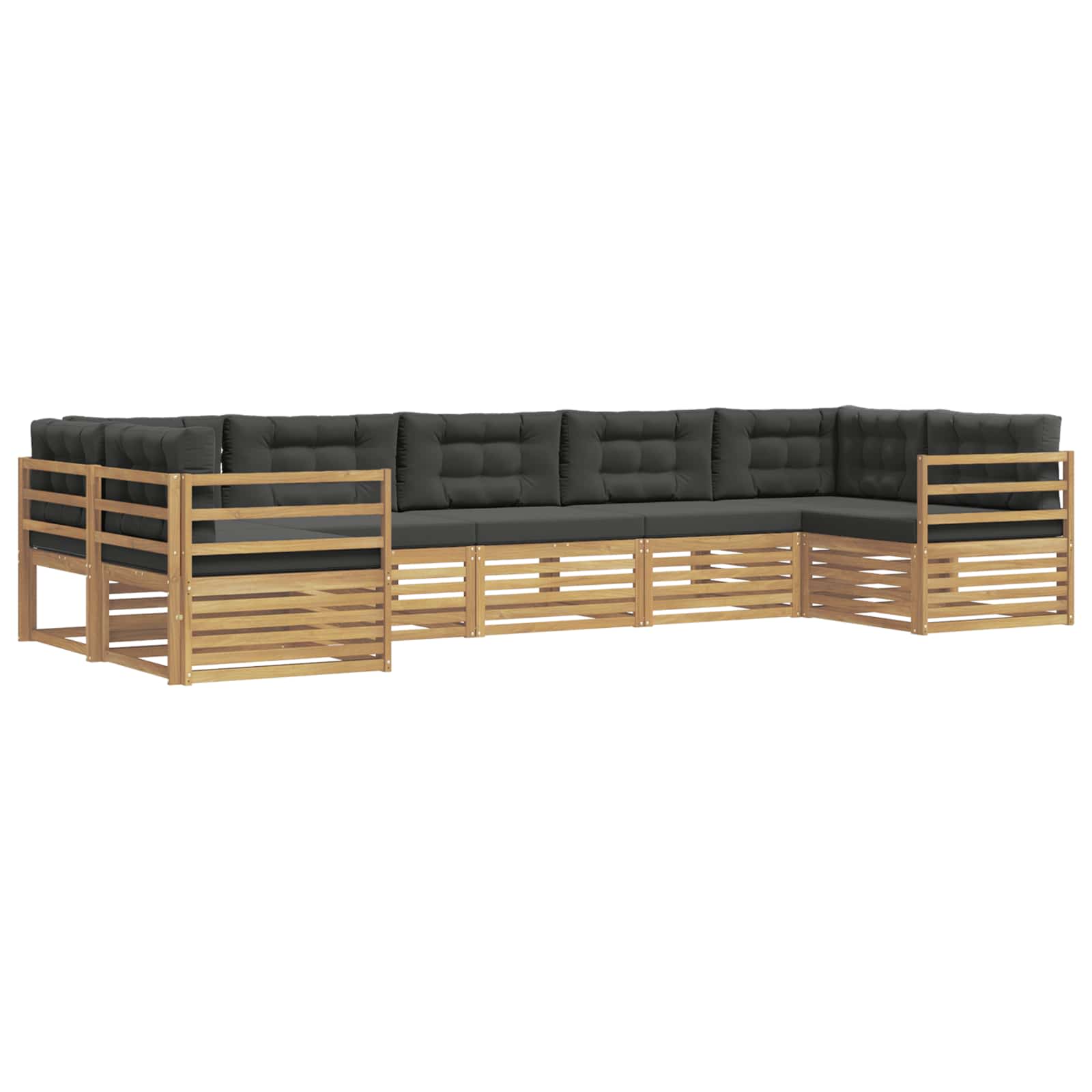 Conjunto de sofás de exterior 7 pcs Blanco y Antracita