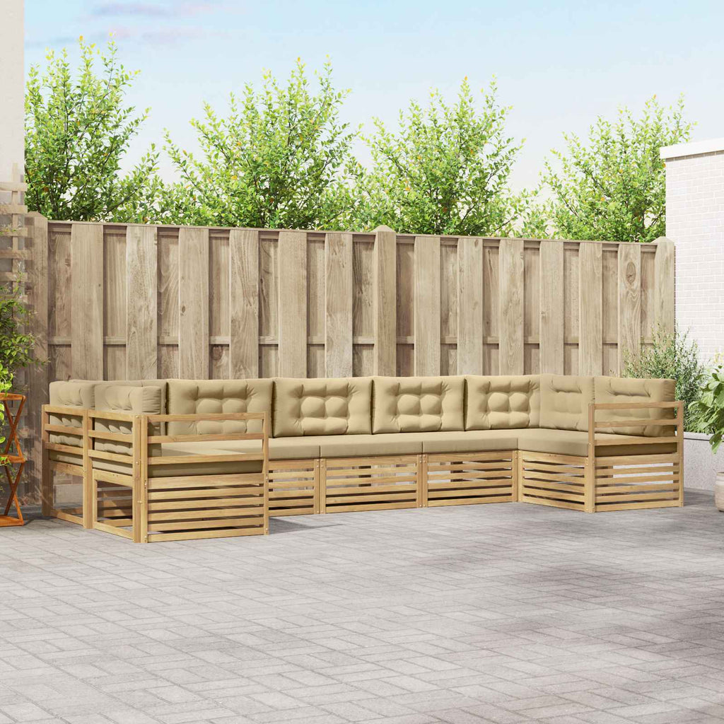 Conjunto de sofás de exterior 7 pcs Blanco y Antracita
