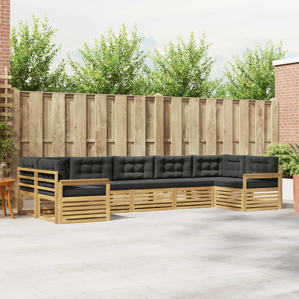 Conjunto de sofás de exterior 7 pcs Blanco y Antracita