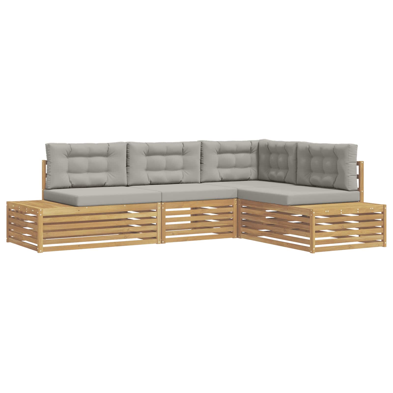 4 Pieza Conjunto de sofás de exterior Poliéster Blanco