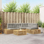 5 Pieza Conjunto de sofás de exterior Poliéster Blanco
