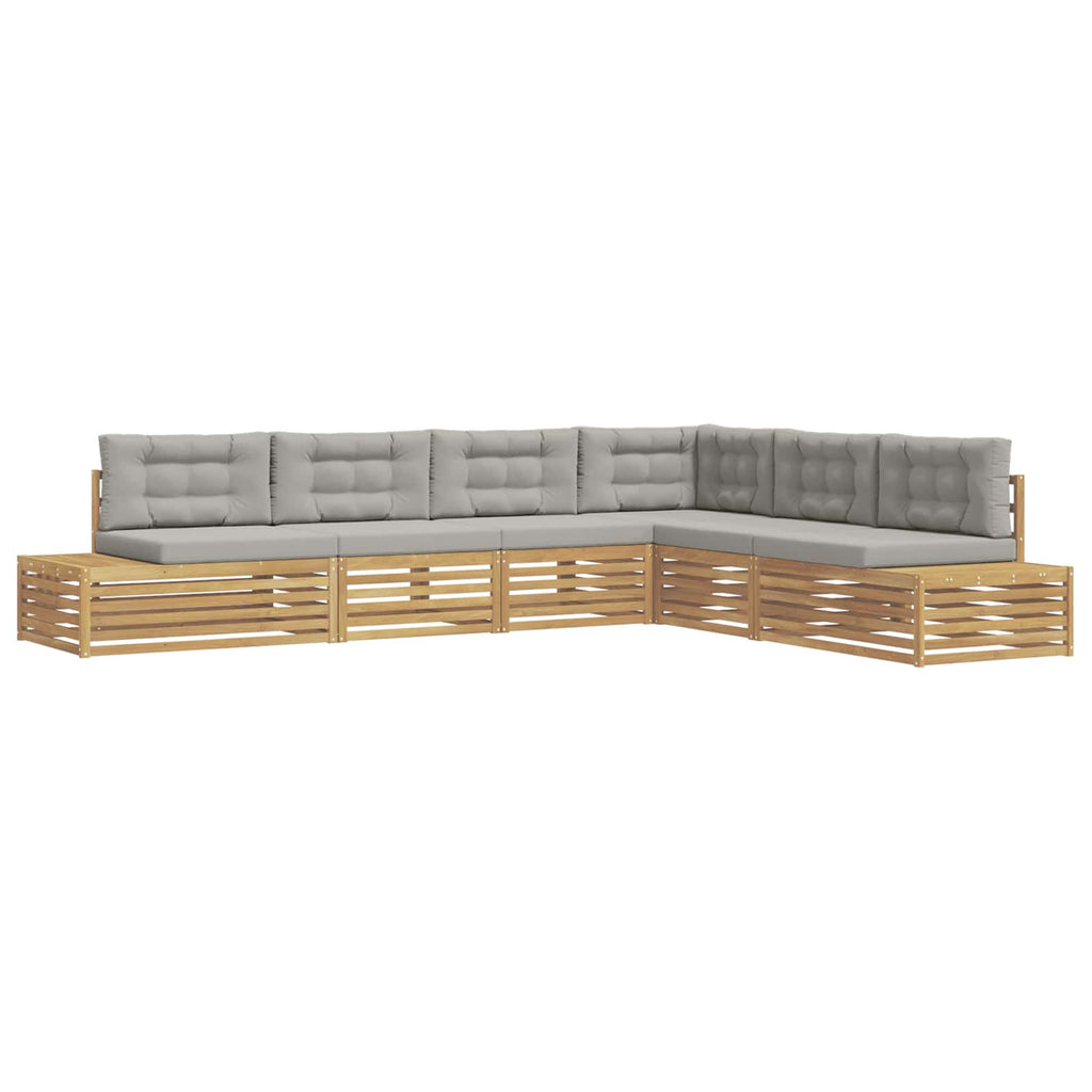 6 Pieza Conjunto de sofás de exterior Poliéster Blanco