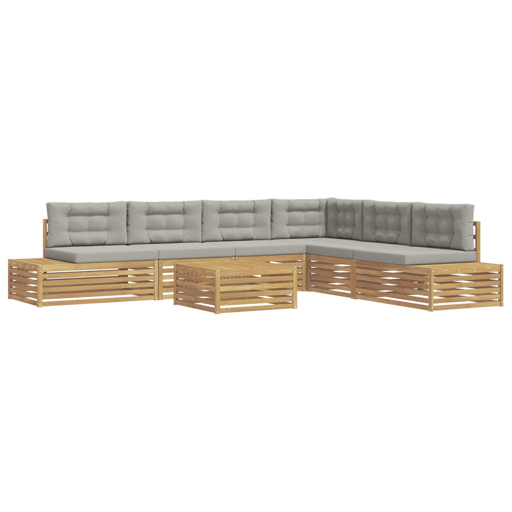 7 Pieza Conjunto de sofás de exterior Poliéster Blanco