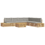 7 Pieza Conjunto de sofás de exterior Poliéster Blanco