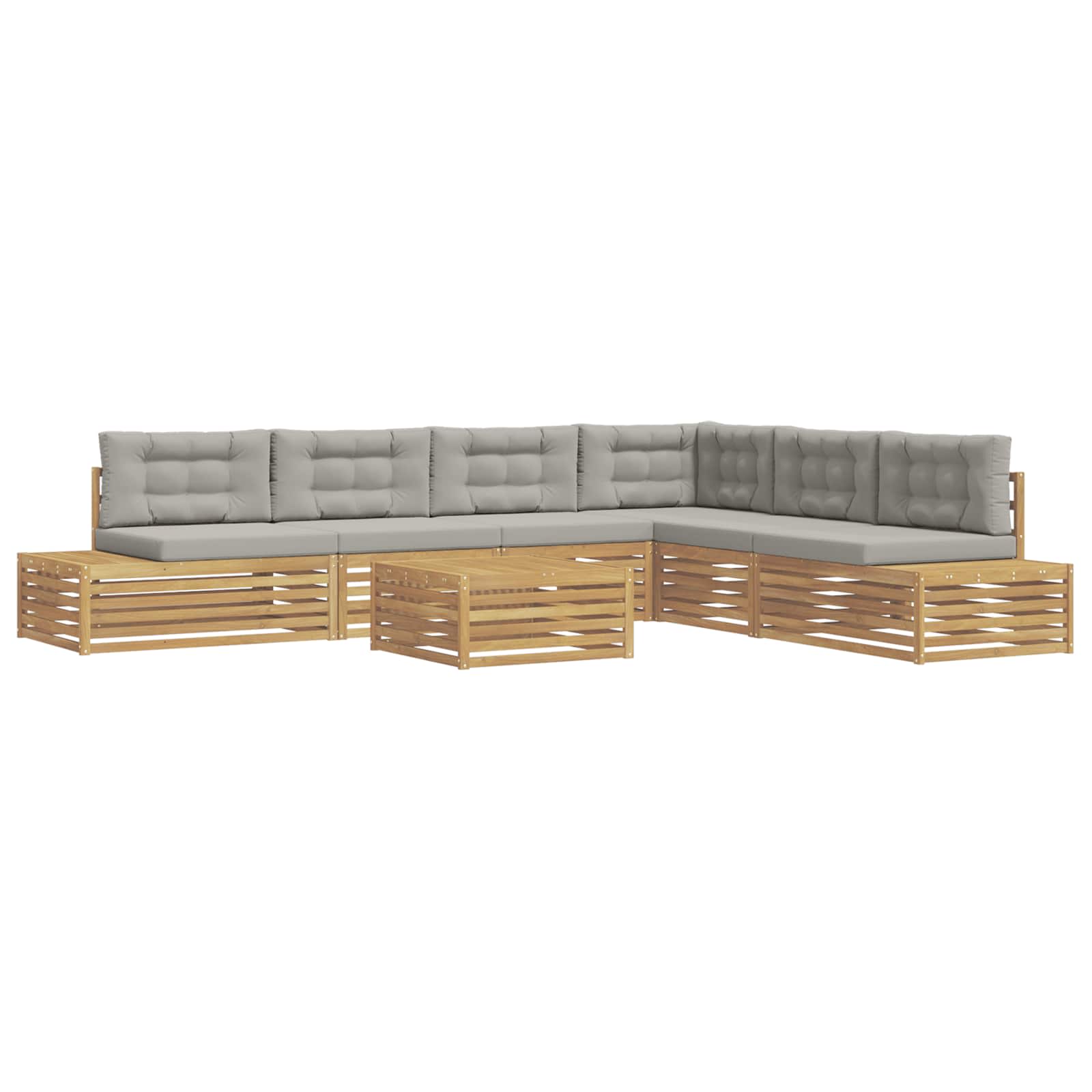 7 Pieza Conjunto de sofás de exterior Poliéster Blanco