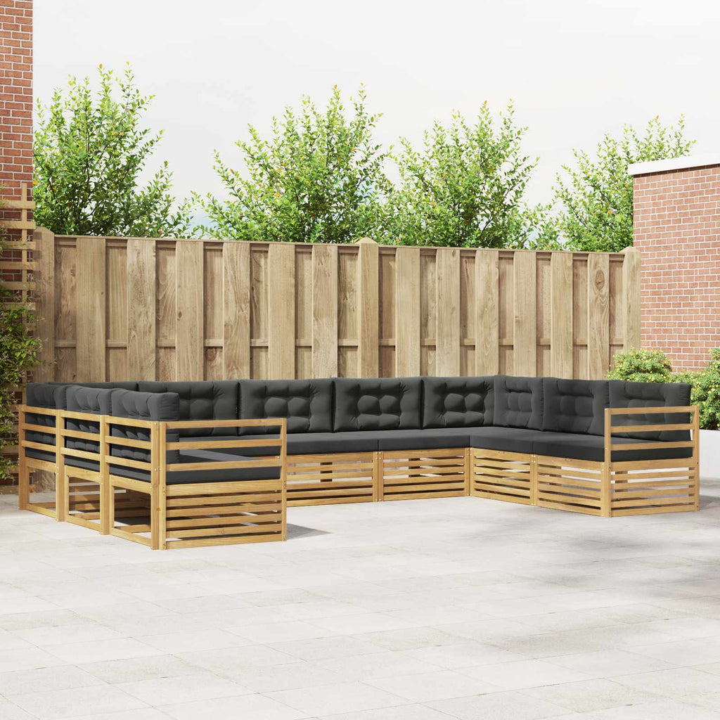 Conjunto de sofás de exterior 5 pcs Blanco 249 x 122,5 x 73 cm