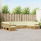 Conjunto de sofás de exterior 5 pcs Blanco 249 x 122,5 x 73 cm