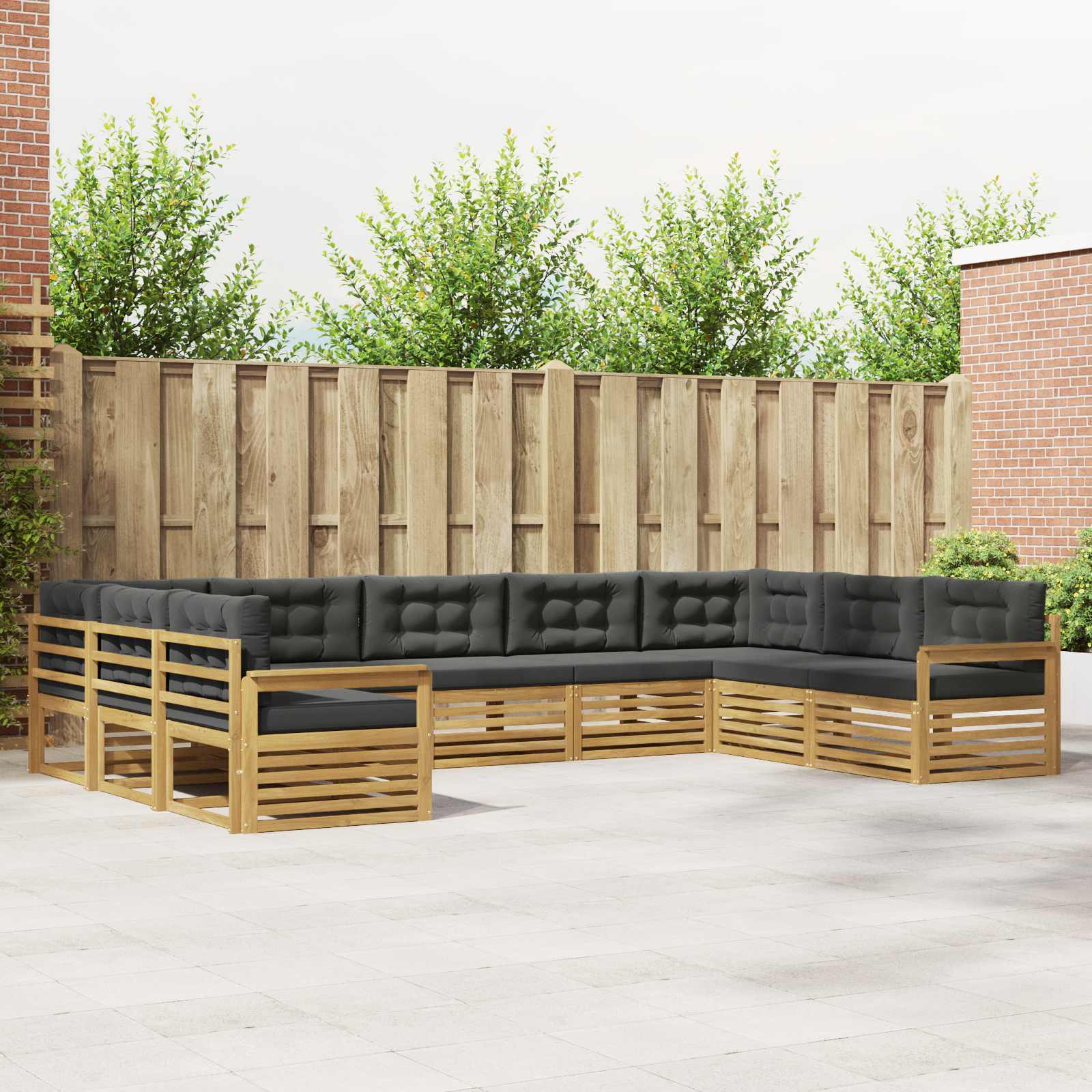 Conjunto de sofás de exterior 5 pcs Blanco 249 x 122,5 x 73 cm