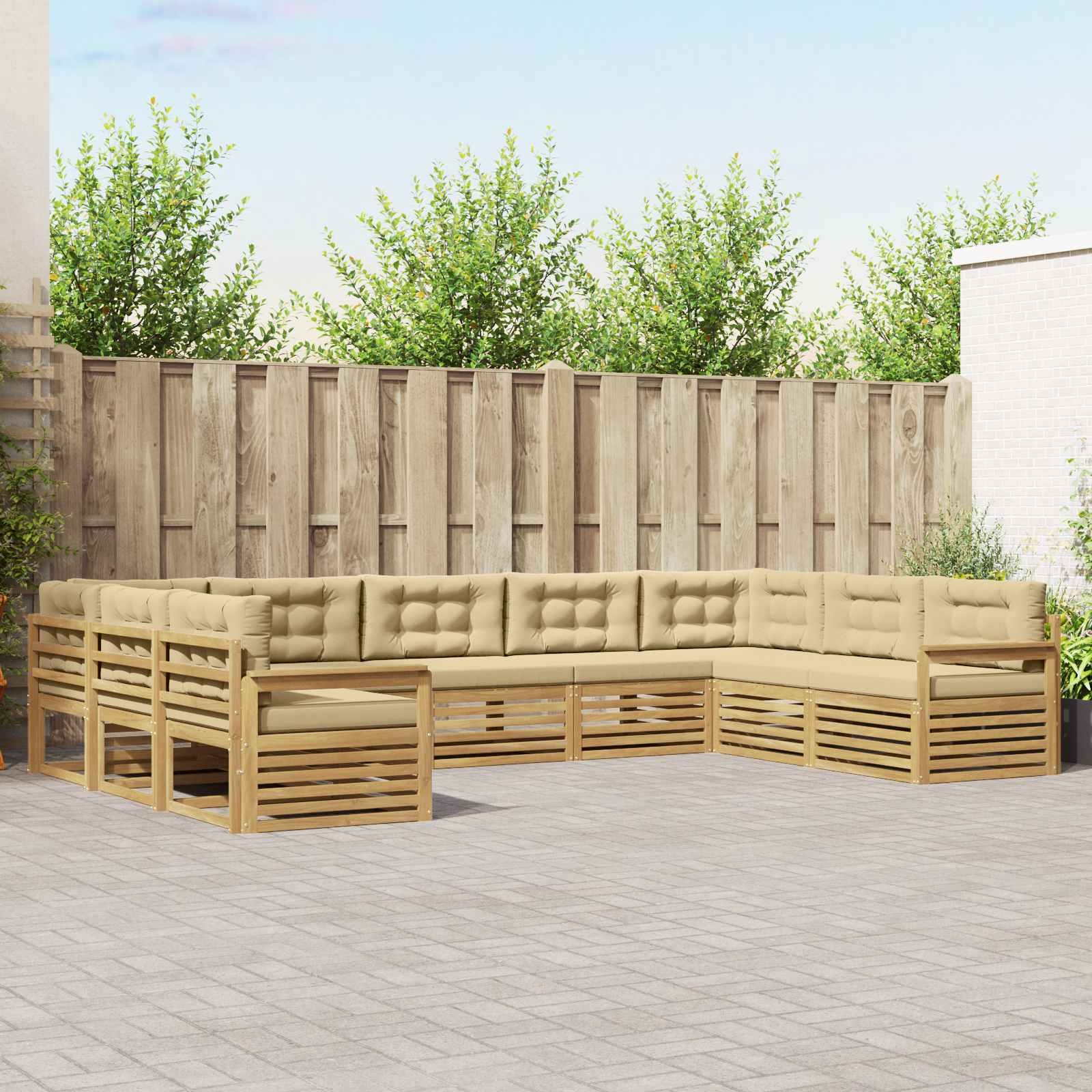 Conjunto de sofás de exterior 5 pcs Blanco 249 x 122,5 x 73 cm