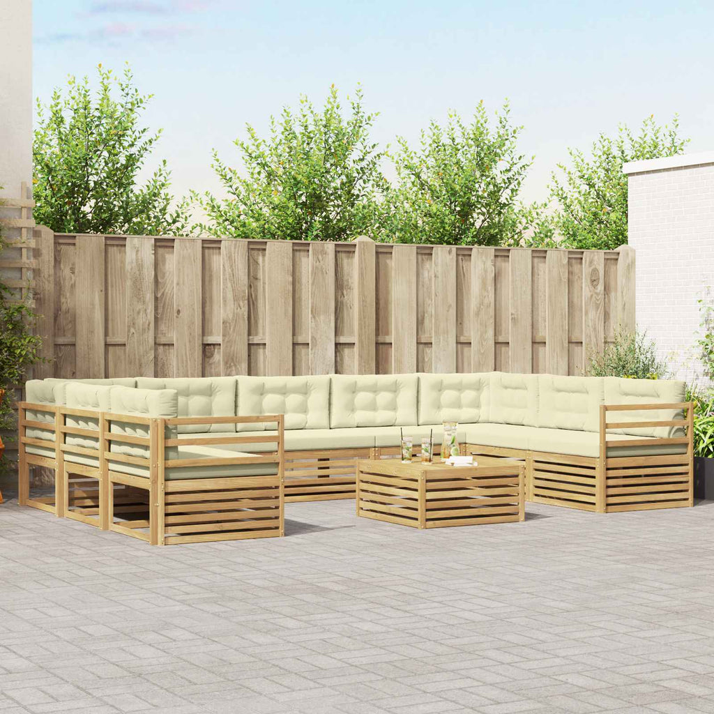 Conjunto de sofás de exterior 10 pcs Blanco y Antracita