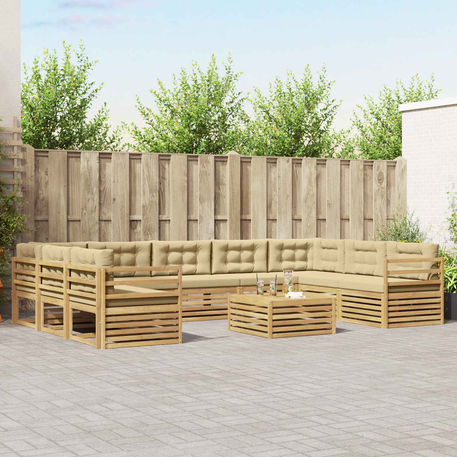 Conjunto de sofás de exterior 10 pcs Blanco y Antracita