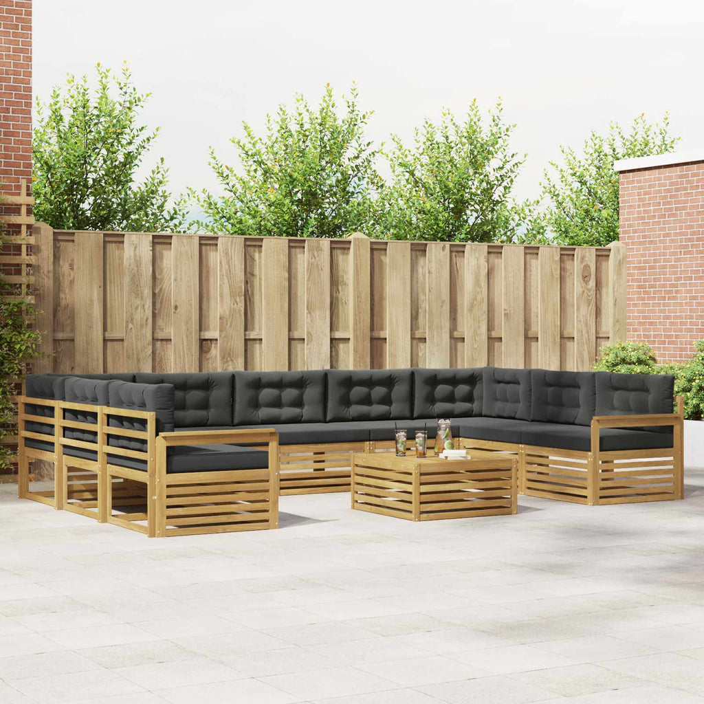 Conjunto de sofás de exterior 10 pcs Blanco y Antracita