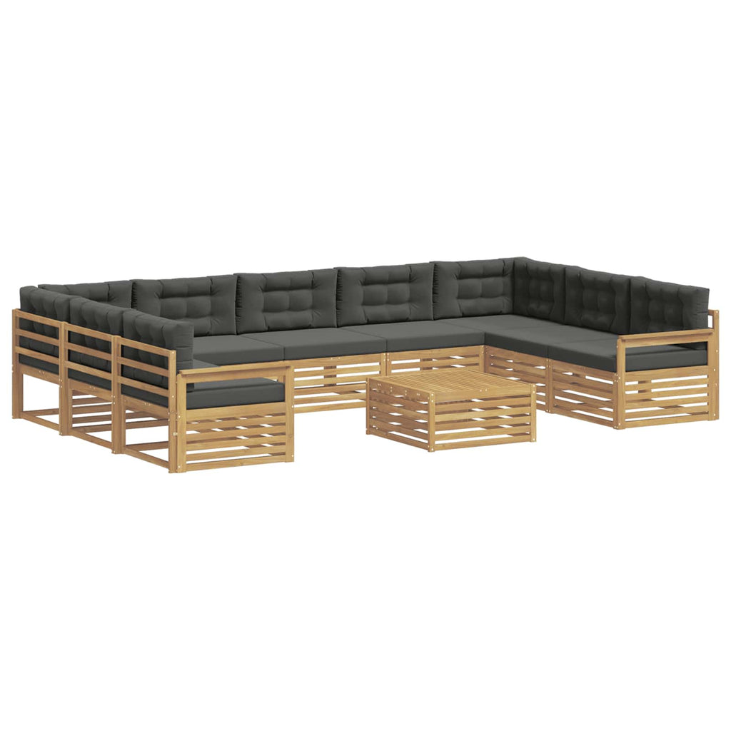 Conjunto de sofás de exterior 10 pcs Blanco y Antracita