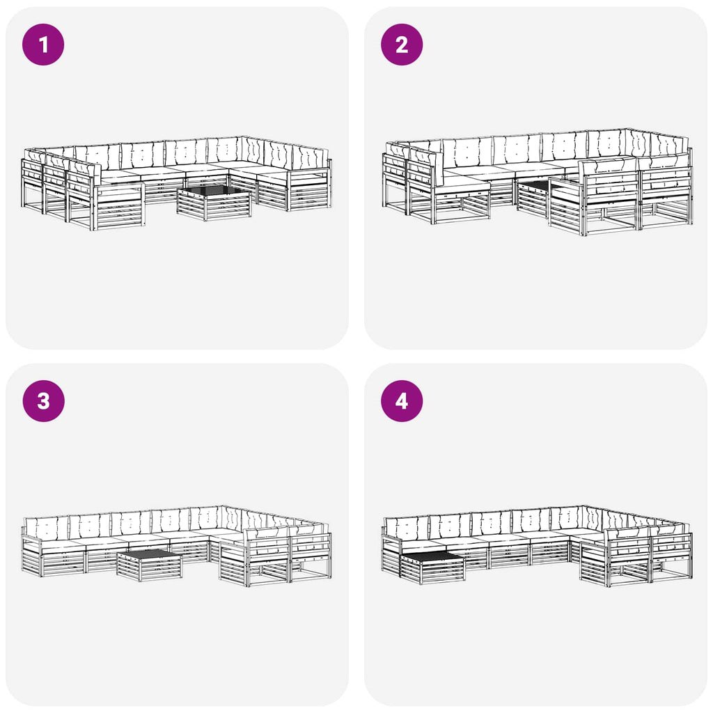 Conjunto de sofás de exterior 10 pcs Blanco y Antracita