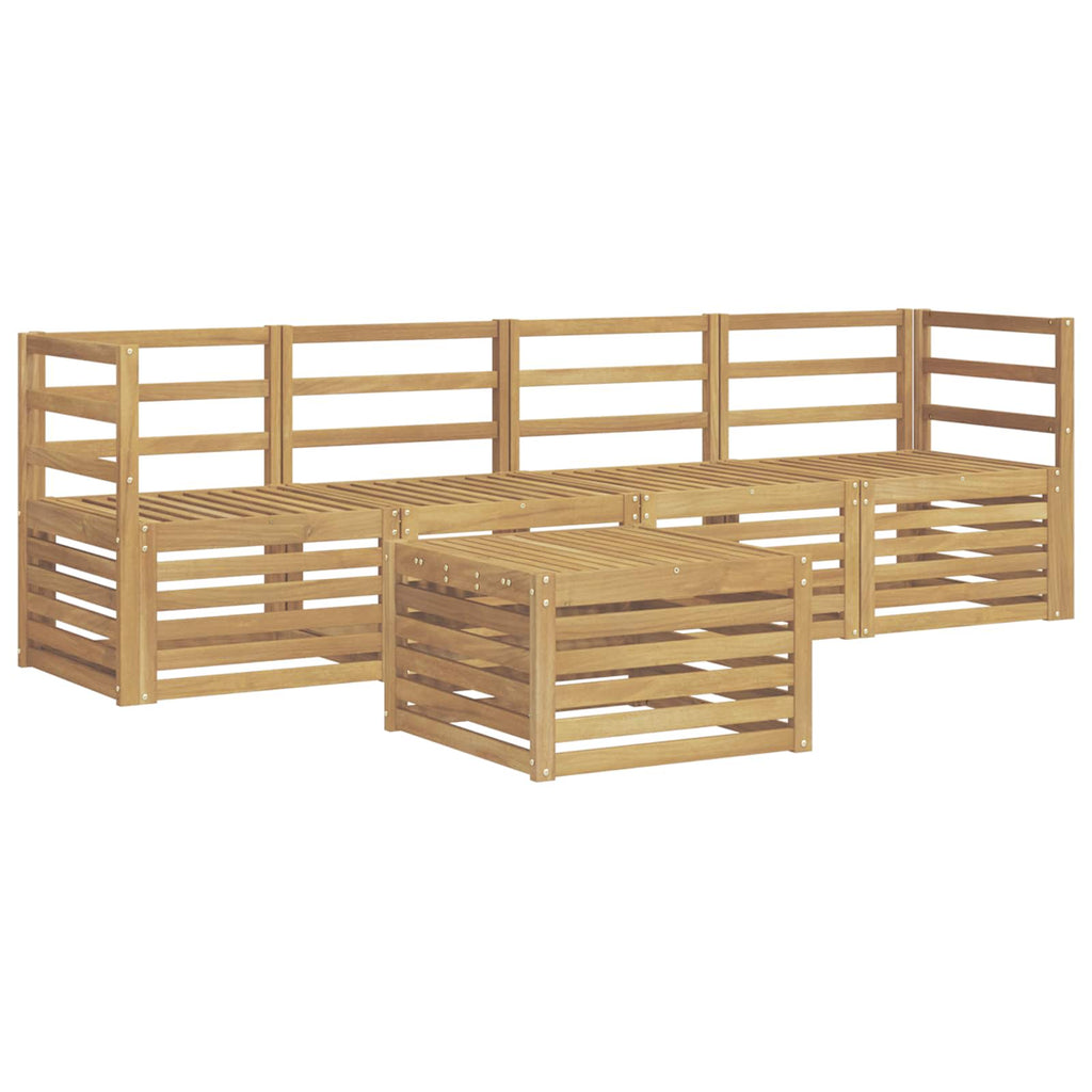 Conjunto de sofás de exterior 5 pcs Blanco