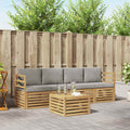 Conjunto de sofás de exterior 5 pcs Blanco y Gris Claro