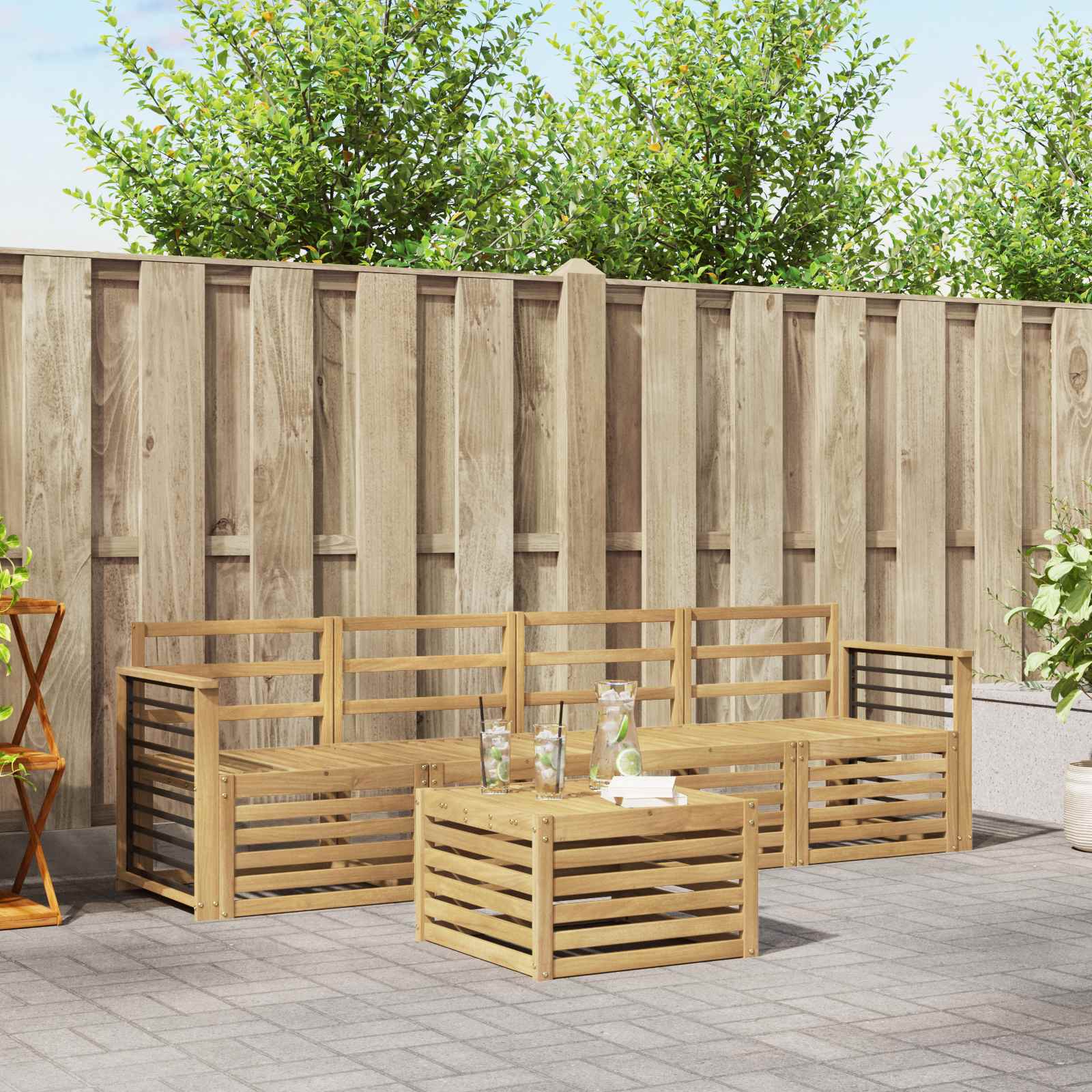 Juegos de sofás Madera de Acacia Sólida