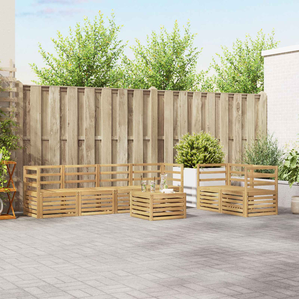 Conjunto de sofás de exterior 7 pcs Blanco